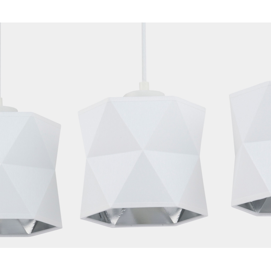 Pendel SIRO 3xE27/15W/230V hvid/sølv