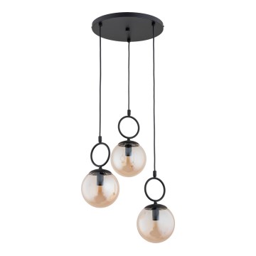 Pendel SITRO 3xE14/10W/230V sort/røget beige