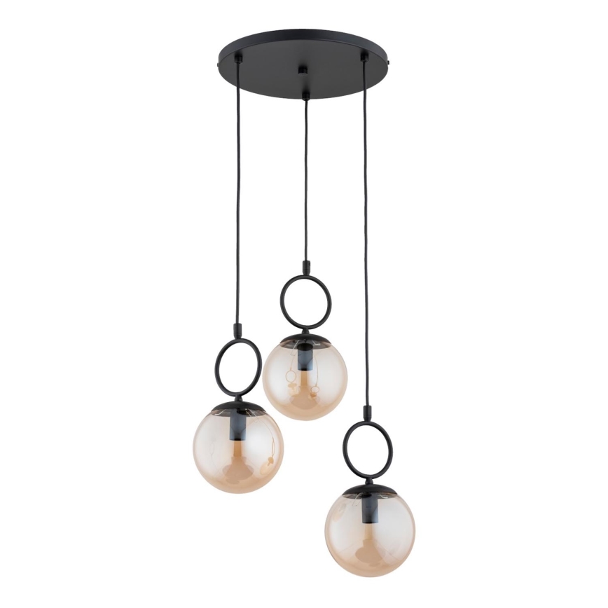 Pendel SITRO 3xE14/10W/230V sort/røget beige