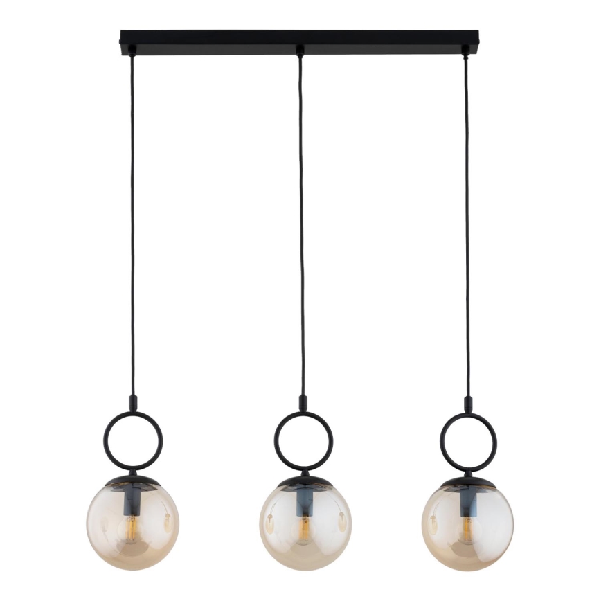 Pendel SITRO 3xE14/10W/230V sort/røget beige