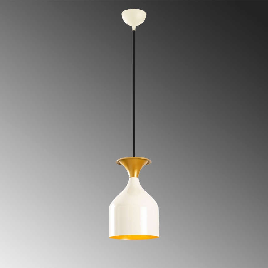 Pendel SIVANI på ledning 1xE27/40W/230V hvid/kobber