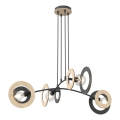 Pendel SKIVA 4xE27/15W/230V sort/beige