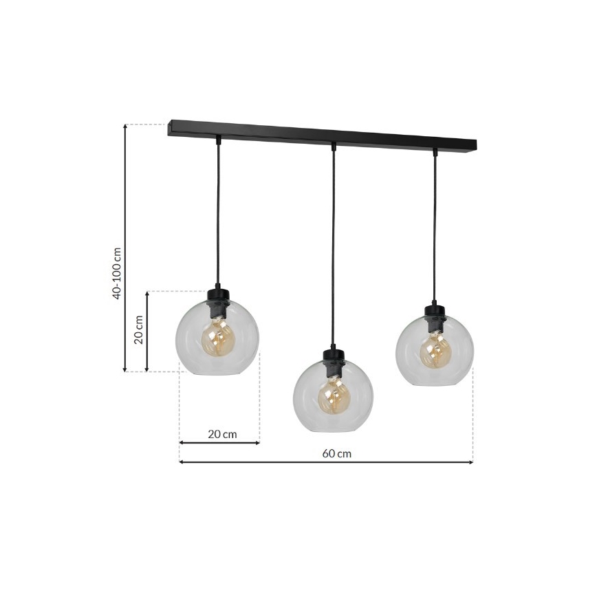 Pendel SOFIA 3xE27/60W/230V transparent