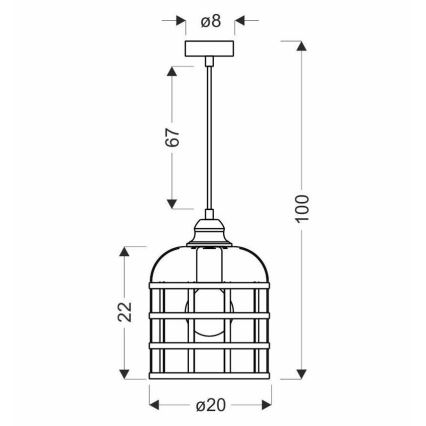 Pendel SOLETO 1xE27/40W/230V sort