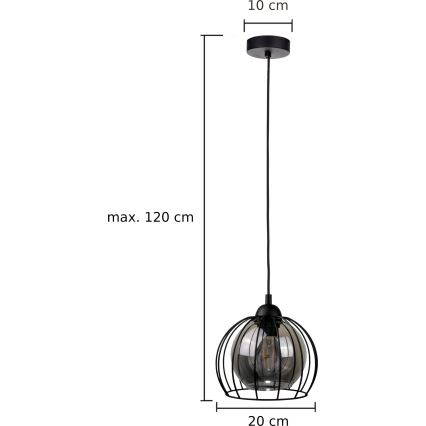 Pendel SOLO BLACK 1xE27/60W/230V