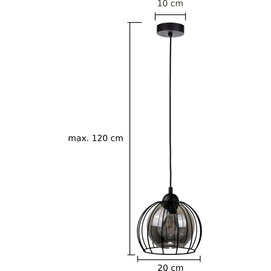 Pendel SOLO BLACK 1xE27/60W/230V