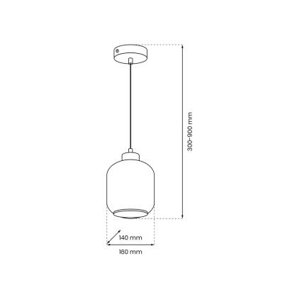 Pendel SOMBRA 1xE27/60W/230V transparent