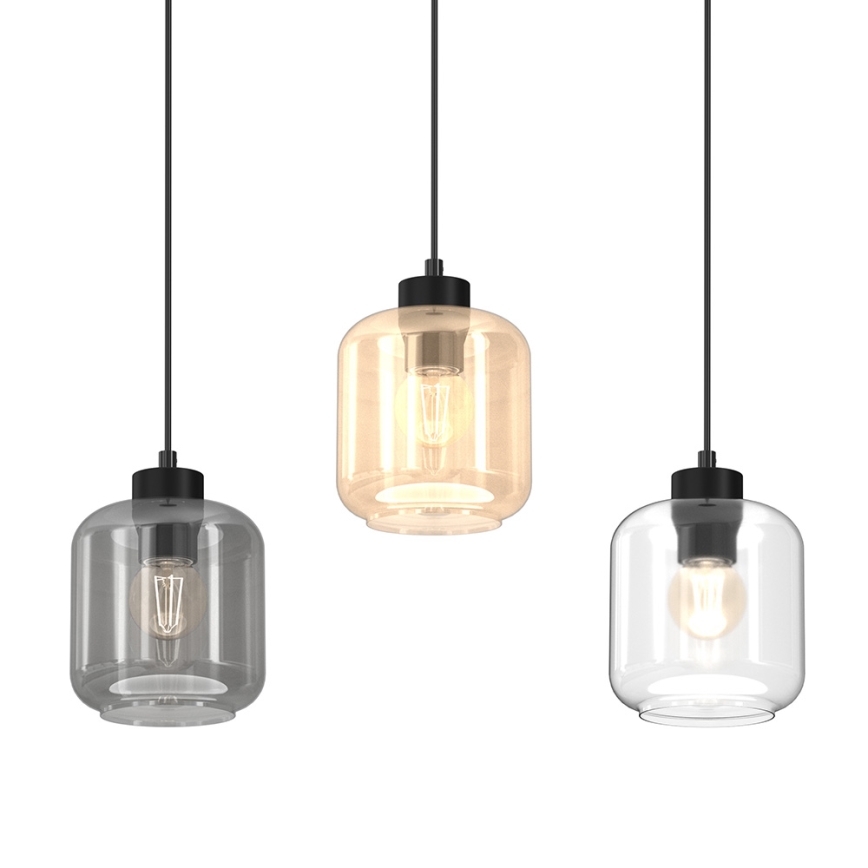 Pendel SOMBRA 3xE27/60W/230V grå/beige/transparent