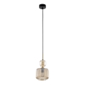 Pendel SOPHIA på ledning 1xE14/10W/230V sort/røget beige