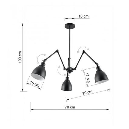 Pendel STARK SHADE 3xE27/60W/230V