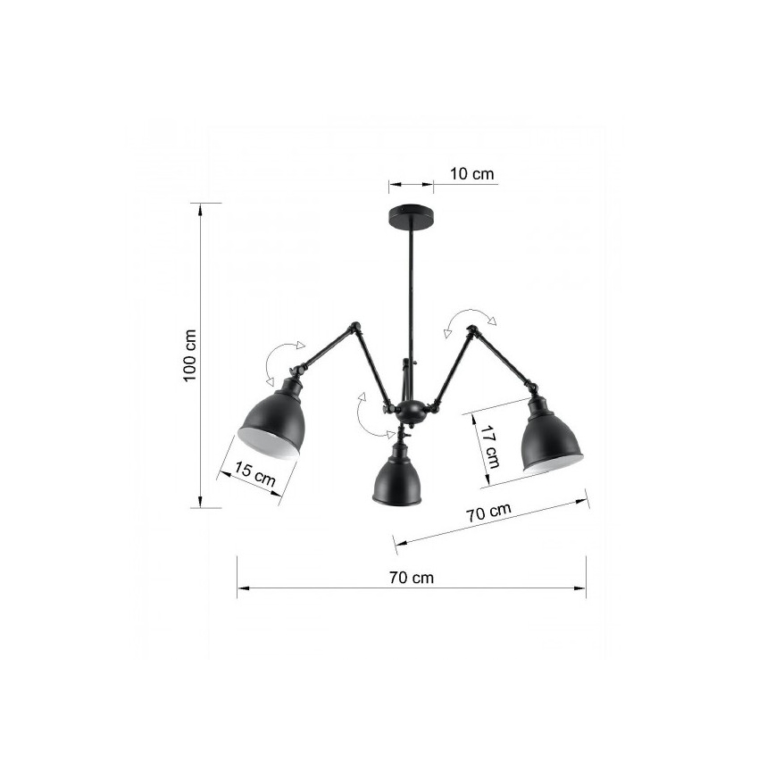 Pendel STARK SHADE 3xE27/60W/230V