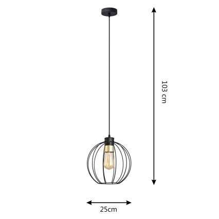 Pendel STARLIGHT 1xE27/15W/230V sort/gylden
