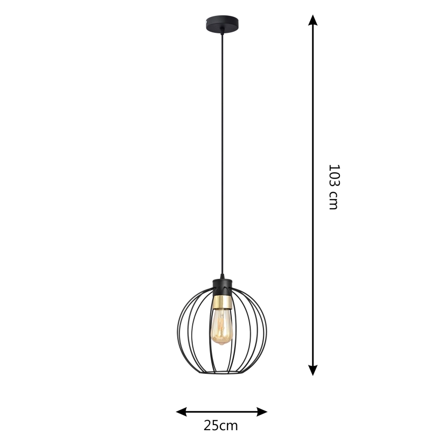 Pendel STARLIGHT 1xE27/15W/230V sort/gylden