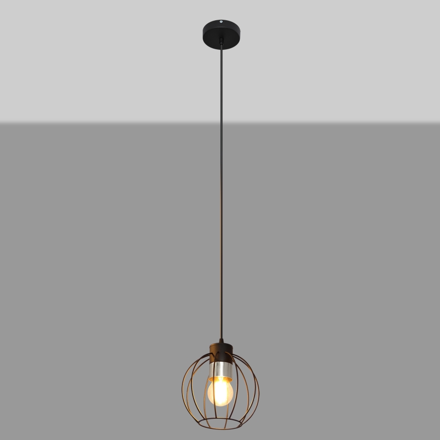 Pendel STARLIGHT 1xE27/15W/230V sort/sølvfarvet