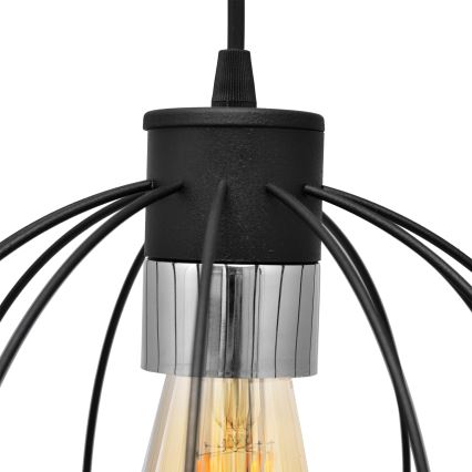Pendel STARLIGHT 1xE27/15W/230V sort/sølvfarvet