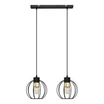 Pendel STARLIGHT 2xE27/15W/230V sort/gylden