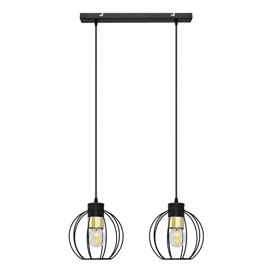 Pendel STARLIGHT 2xE27/15W/230V sort/gylden