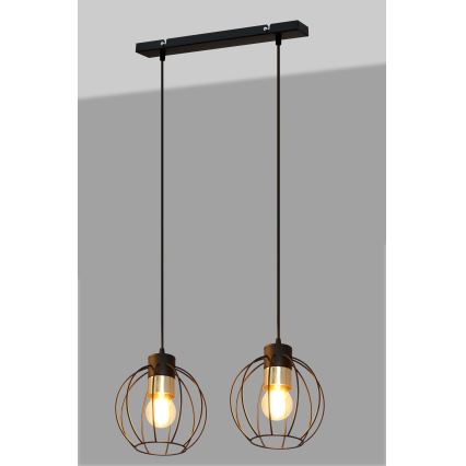 Pendel STARLIGHT 2xE27/15W/230V sort/gylden