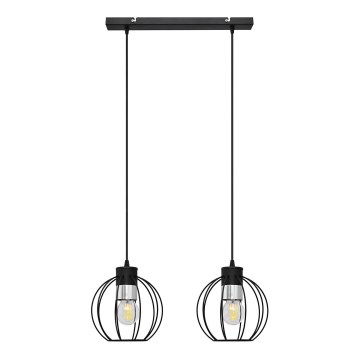 Pendel STARLIGHT 2xE27/15W/230V sort/sølvfarvet