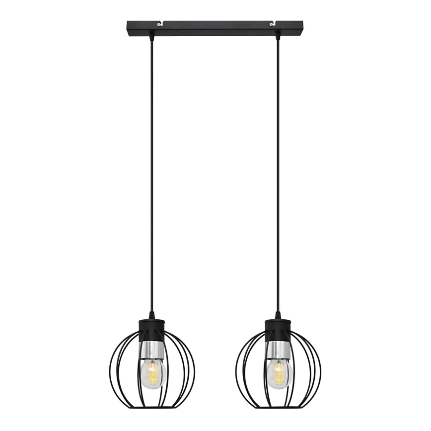 Pendel STARLIGHT 2xE27/15W/230V sort/sølvfarvet