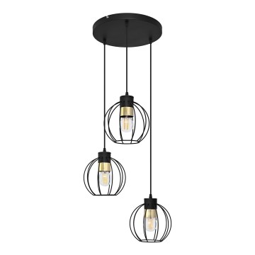 Pendel STARLIGHT 3xE27/15W/230V sort/gylden