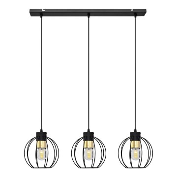 Pendel STARLIGHT 3xE27/15W/230V sort/gylden
