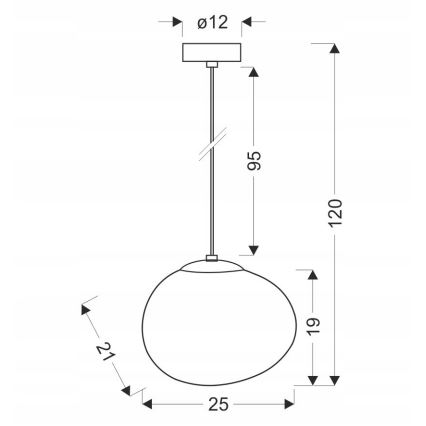 Pendel STONES 1xE27/40W/230V diameter 25 cm