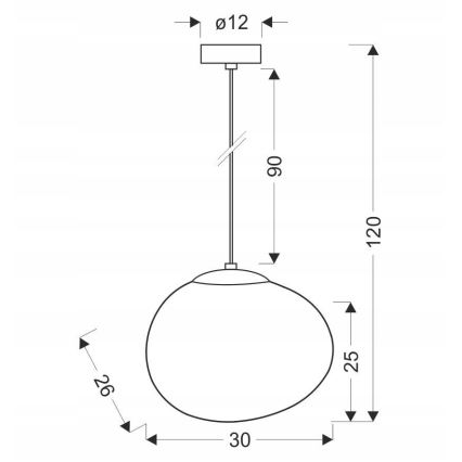 Pendel STONES 1xE27/40W/230V diameter 30 cm