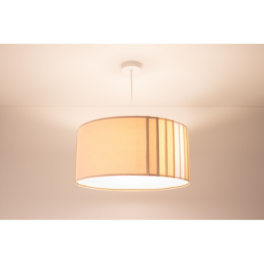 Pendel STRIPES på ledning, 1xE27/60W/230V, Ø 40 cm, beige
