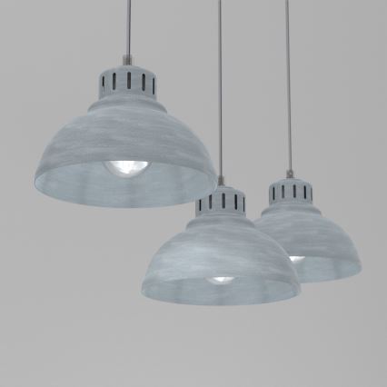 Pendel SVEN 3xE27/15W/230V grå