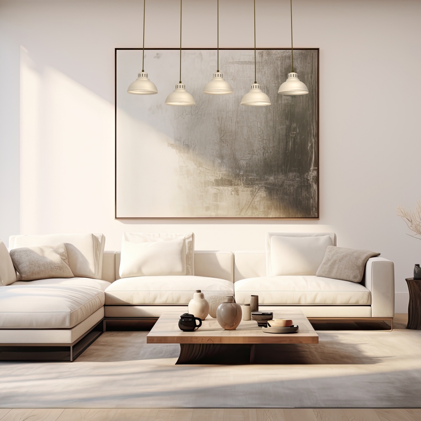 Pendel SVEN 5xE27/15W/230V beige
