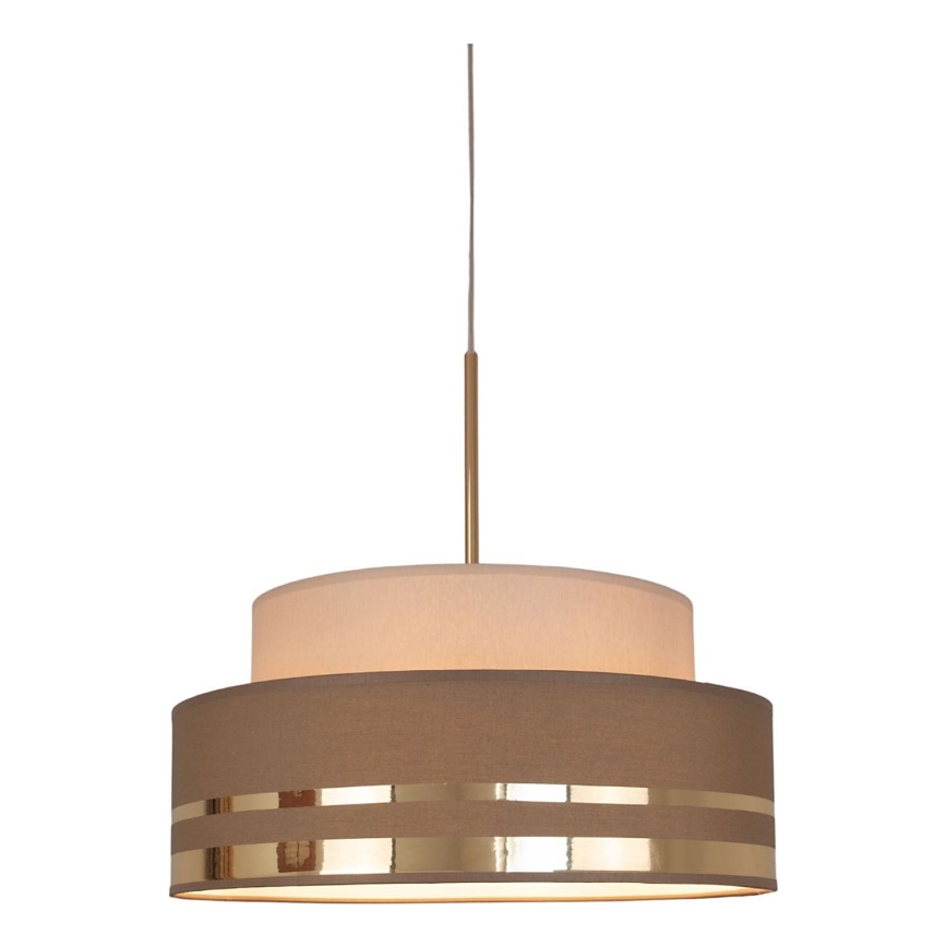 Pendel TAMI 1xE27/60W/230V beige/brun/guldfarvet