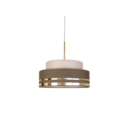 Pendel TAMI 1xE27/60W/230V beige/brun/guldfarvet