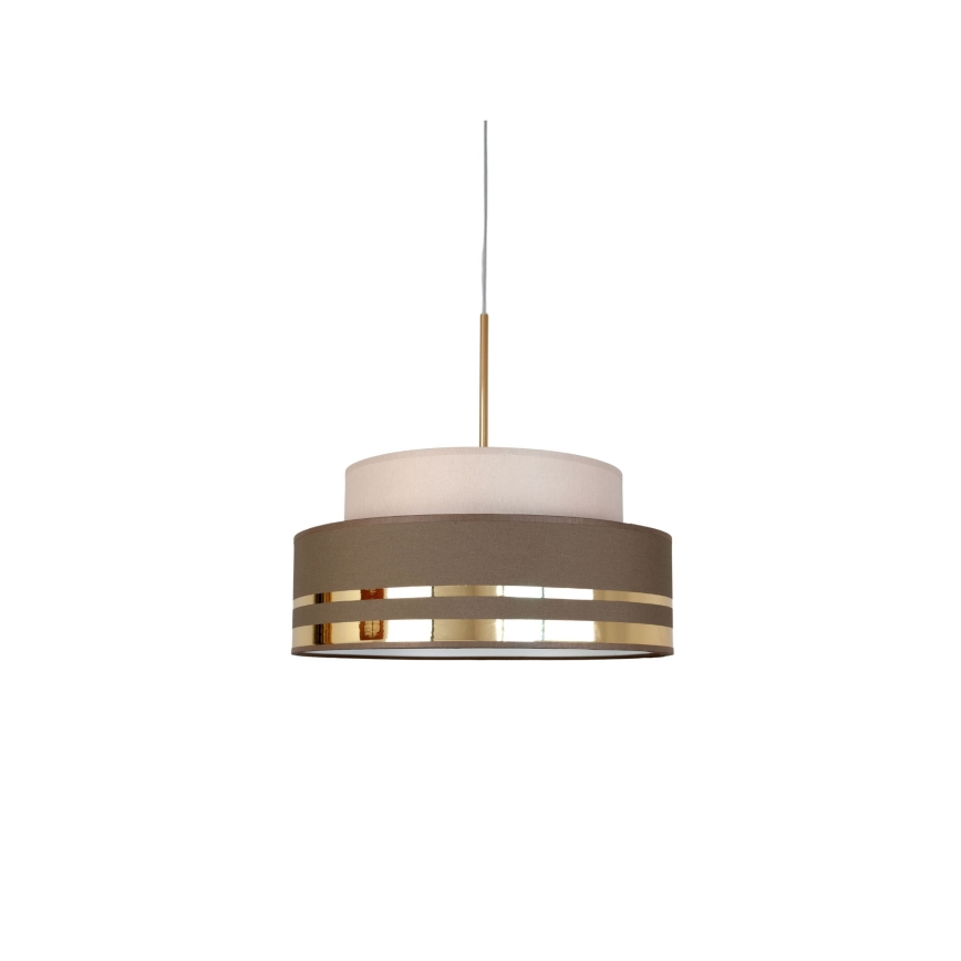 Pendel TAMI 1xE27/60W/230V beige/brun/guldfarvet