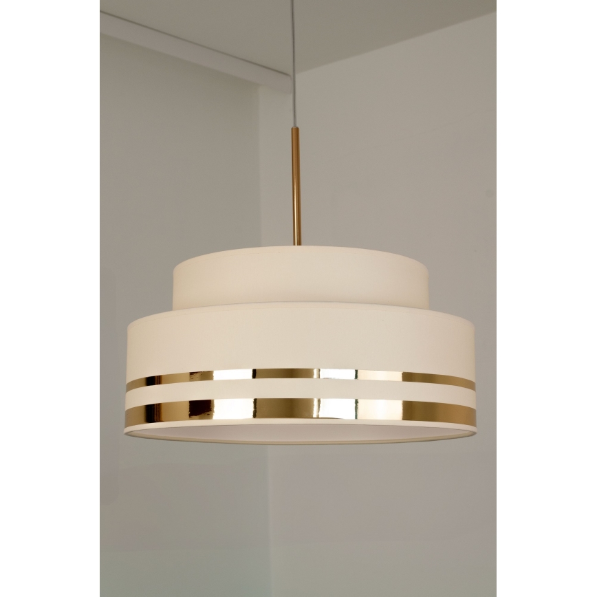 Pendel TAMI 1xE27/60W/230V beige/guldfarvet