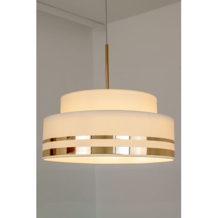 Pendel TAMI 1xE27/60W/230V beige/guldfarvet