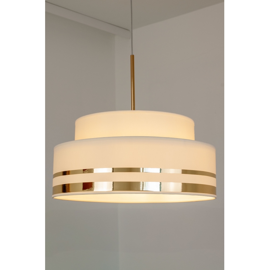 Pendel TAMI 1xE27/60W/230V beige/guldfarvet