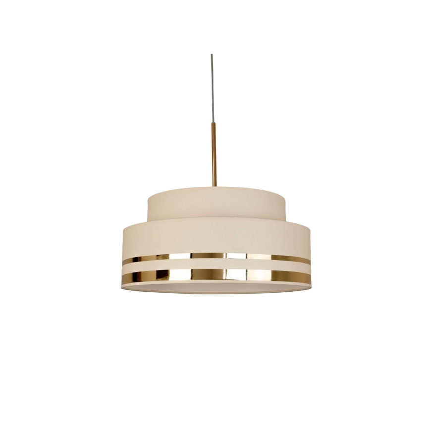 Pendel TAMI 1xE27/60W/230V beige/guldfarvet