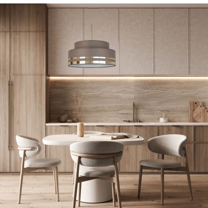 Pendel TAMI 1xE27/60W/230V brun/guldfarvet