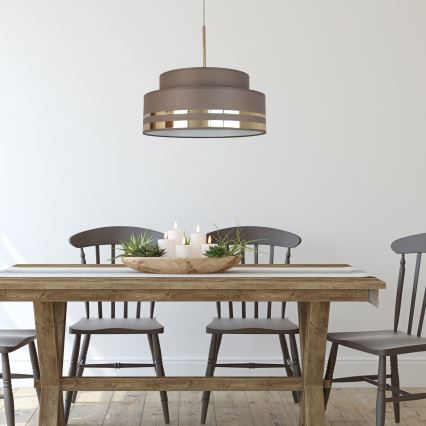 Pendel TAMI 1xE27/60W/230V brun/guldfarvet