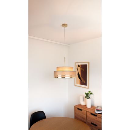 Pendel TAMI 1xE27/60W/230V brun/guldfarvet