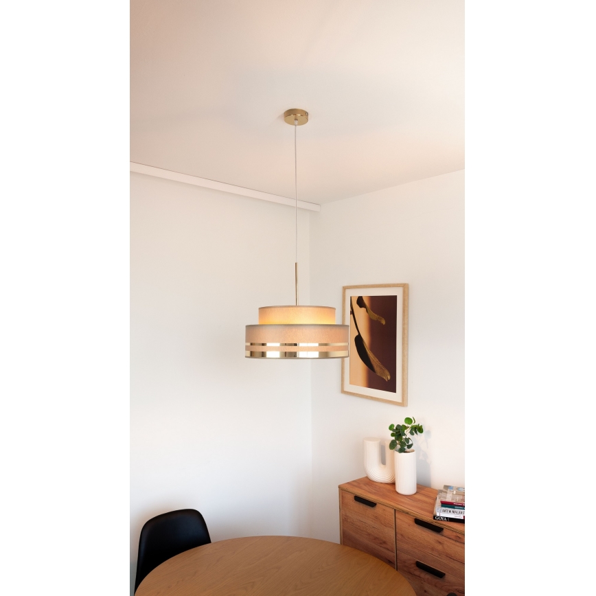 Pendel TAMI 1xE27/60W/230V brun/guldfarvet