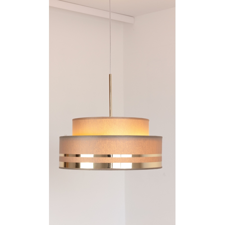 Pendel TAMI 1xE27/60W/230V brun/guldfarvet