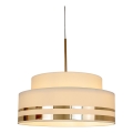 Pendel TAMI 1xE27/60W/230V diameter 40 cm beige/guldfarvet