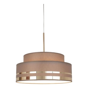 Pendel TAMI 1xE27/60W/230V diameter 40 cm brun/guldfarvet
