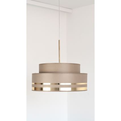 Pendel TAMI 1xE27/60W/230V diameter 40 cm brun/guldfarvet
