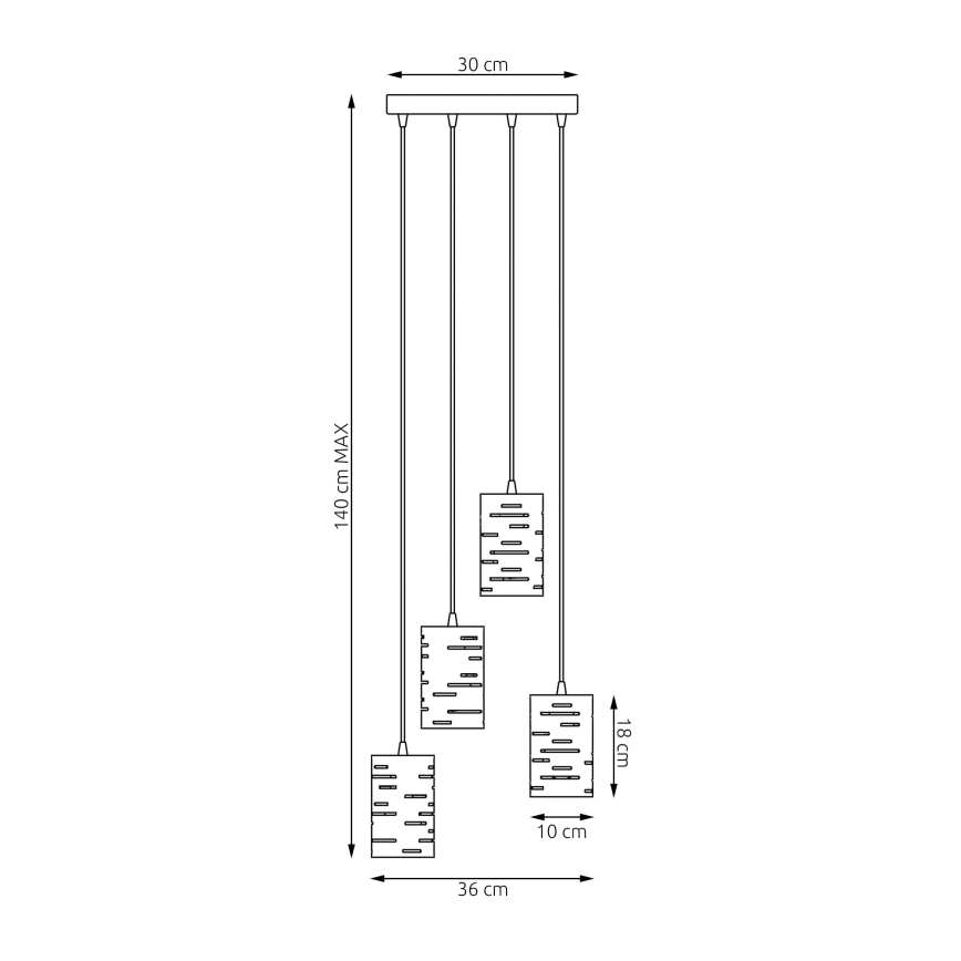 Pendel TANK 4xE27/15W/230V sort
