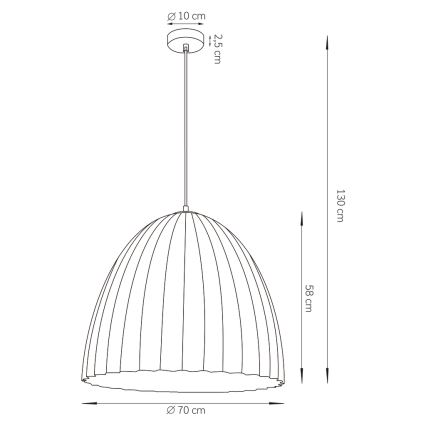 Pendel TELMA 1xE27/60W/230V diameter 70 cm brun/guldfarvet