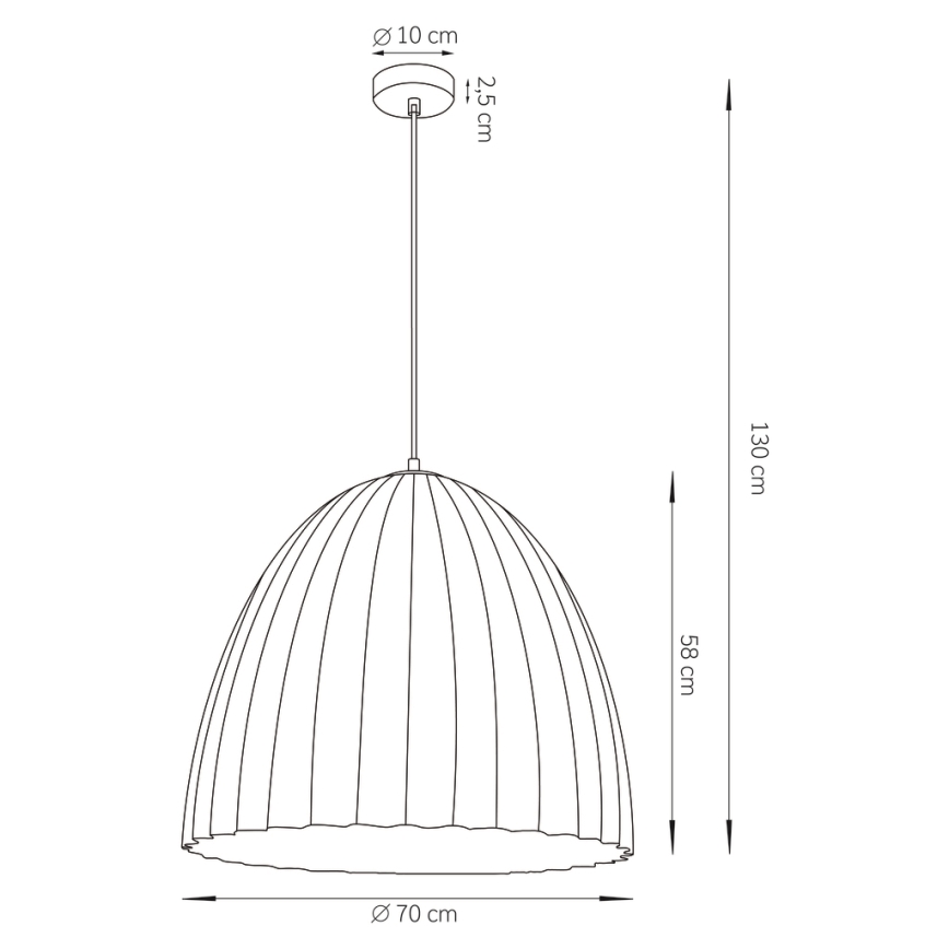 Pendel TELMA 1xE27/60W/230V diameter 70 cm sort/guldfarvet