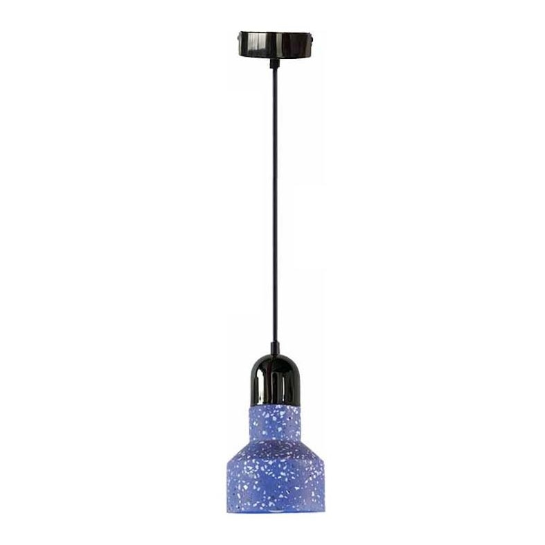 Pendel TERRAZZO 1xE27/60W/230V diameter 12 cm blå